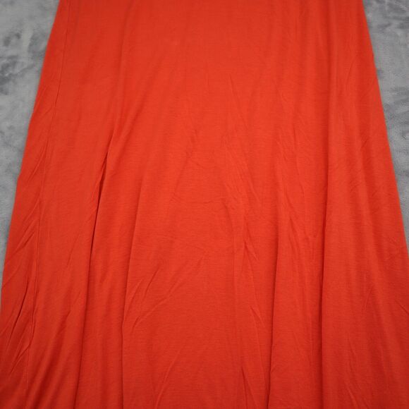 Dorothy Skirt Womens L Red Plain Mid Rise Flat Front Banded Waist Maxi Bottoms - Picture 6 of 14